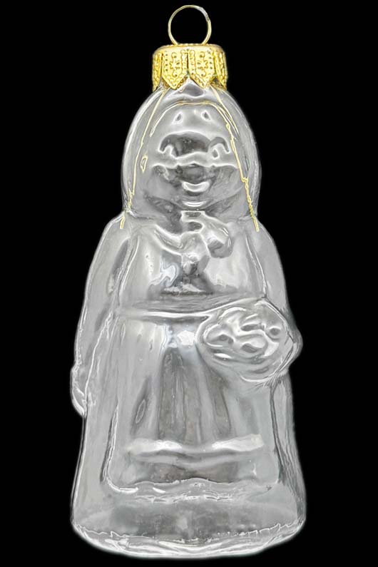 Стеклянная елочная игрушка Заготовка Бабушка с пирожками 11 см 161521300